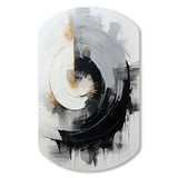 Black And White Zen Spiral II - Asymmetric Metal Wall Art