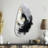 Black And White Zen Spiral II - Asymmetric Metal Wall Art