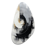 Black And White Zen Spiral II - Asymmetric Metal Wall Art