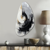 Black And White Zen Spiral II - Asymmetric Metal Wall Art