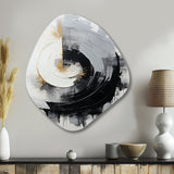 Black And White Zen Spiral II - Asymmetric Metal Wall Art