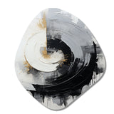 Black And White Zen Spiral II - Asymmetric Metal Wall Art