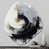 Black And White Zen Spiral II - Asymmetric Metal Wall Art