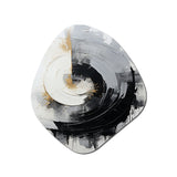 Black And White Zen Spiral II - Asymmetric Metal Wall Art