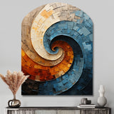 Collaged Spiral - Asymmetric Metal Wall Art