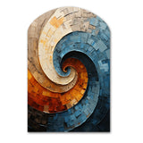 Collaged Spiral - Asymmetric Metal Wall Art