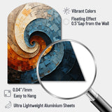 Collaged Spiral - Asymmetric Metal Wall Art