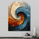 Collaged Spiral - Asymmetric Metal Wall Art