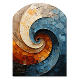 Collaged Spiral - Asymmetric Metal Wall Art