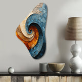 Collaged Spiral - Asymmetric Metal Wall Art