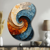 Collaged Spiral - Asymmetric Metal Wall Art