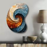 Collaged Spiral - Asymmetric Metal Wall Art