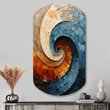 Collaged Spiral - Asymmetric Metal Wall Art