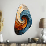 Collaged Spiral - Asymmetric Metal Wall Art