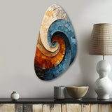 Collaged Spiral - Asymmetric Metal Wall Art