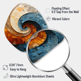 Collaged Spiral - Asymmetric Metal Wall Art