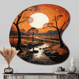 Africa Art Night Mirage I - Asymmetric Metal Wall Art