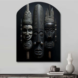 African Mask - Asymmetric Metal Wall Art