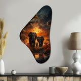 African Celestial Safari III - Asymmetric Metal Wall Art