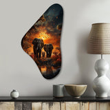 African Celestial Safari III - Asymmetric Metal Wall Art