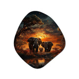 African Celestial Safari III - Asymmetric Metal Wall Art