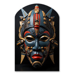 African Masked Splendor I - Asymmetric Metal Wall Art