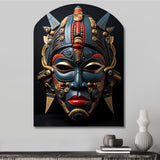 African Masked Splendor I - Asymmetric Metal Wall Art