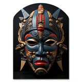 African Masked Splendor I - Asymmetric Metal Wall Art