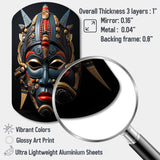 African Masked Splendor I - Asymmetric Metal Wall Art