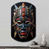 African Masked Splendor I - Asymmetric Metal Wall Art