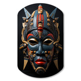 African Masked Splendor I - Asymmetric Metal Wall Art