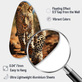 African Leopard Portrait I - Asymmetric Metal Wall Art