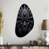 African Mask Tribu IV - Asymmetric Metal Wall Art