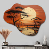 African Tribal Sunset I - Asymmetric Metal Wall Art