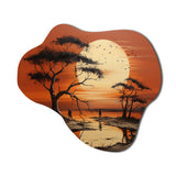 African Tribal Sunset I - Asymmetric Metal Wall Art