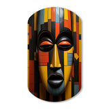 African Tribal Mask Kente II - Asymmetric Metal Wall Art