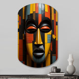 African Tribal Mask Kente II - Asymmetric Metal Wall Art