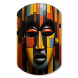 African Tribal Mask Kente II - Asymmetric Metal Wall Art