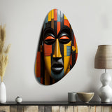 African Tribal Mask Kente II - Asymmetric Metal Wall Art