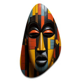 African Tribal Mask Kente II - Asymmetric Metal Wall Art