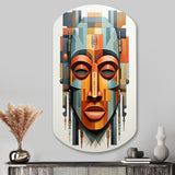 African Tribal Mask Kente I - Asymmetric Metal Wall Art