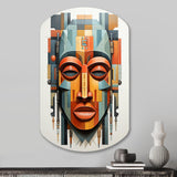 African Tribal Mask Kente I - Asymmetric Metal Wall Art