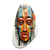 African Tribal Mask Kente I - Asymmetric Metal Wall Art