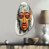 African Tribal Mask Kente I - Asymmetric Metal Wall Art