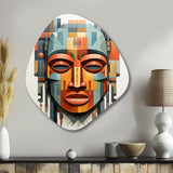 African Tribal Mask Kente I - Asymmetric Metal Wall Art