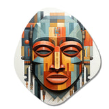 African Tribal Mask Kente I - Asymmetric Metal Wall Art