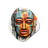 African Tribal Mask Kente I - Asymmetric Metal Wall Art