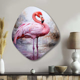 Animal Coral Flamingo Delicate II - Asymmetric Metal Wall Art