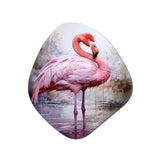 Animal Coral Flamingo Delicate II - Asymmetric Metal Wall Art