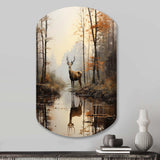 Animal Deer Misty Morning II - Asymmetric Metal Wall Art